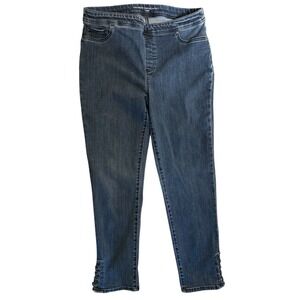 Chico's Perfect Stretch Girlfriend Jeans Womens Size 1 (8-10) Slim Leg Ankle